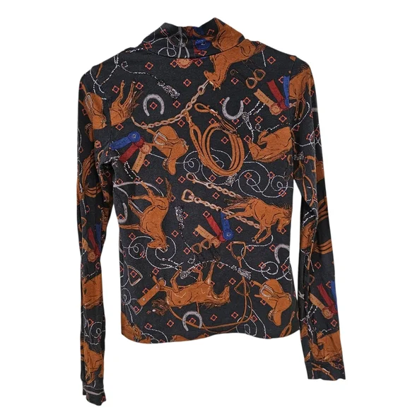 Anthropologie Adventurer Horse Equestrian Western Country Mock Neck Top - Picture 3 of 10